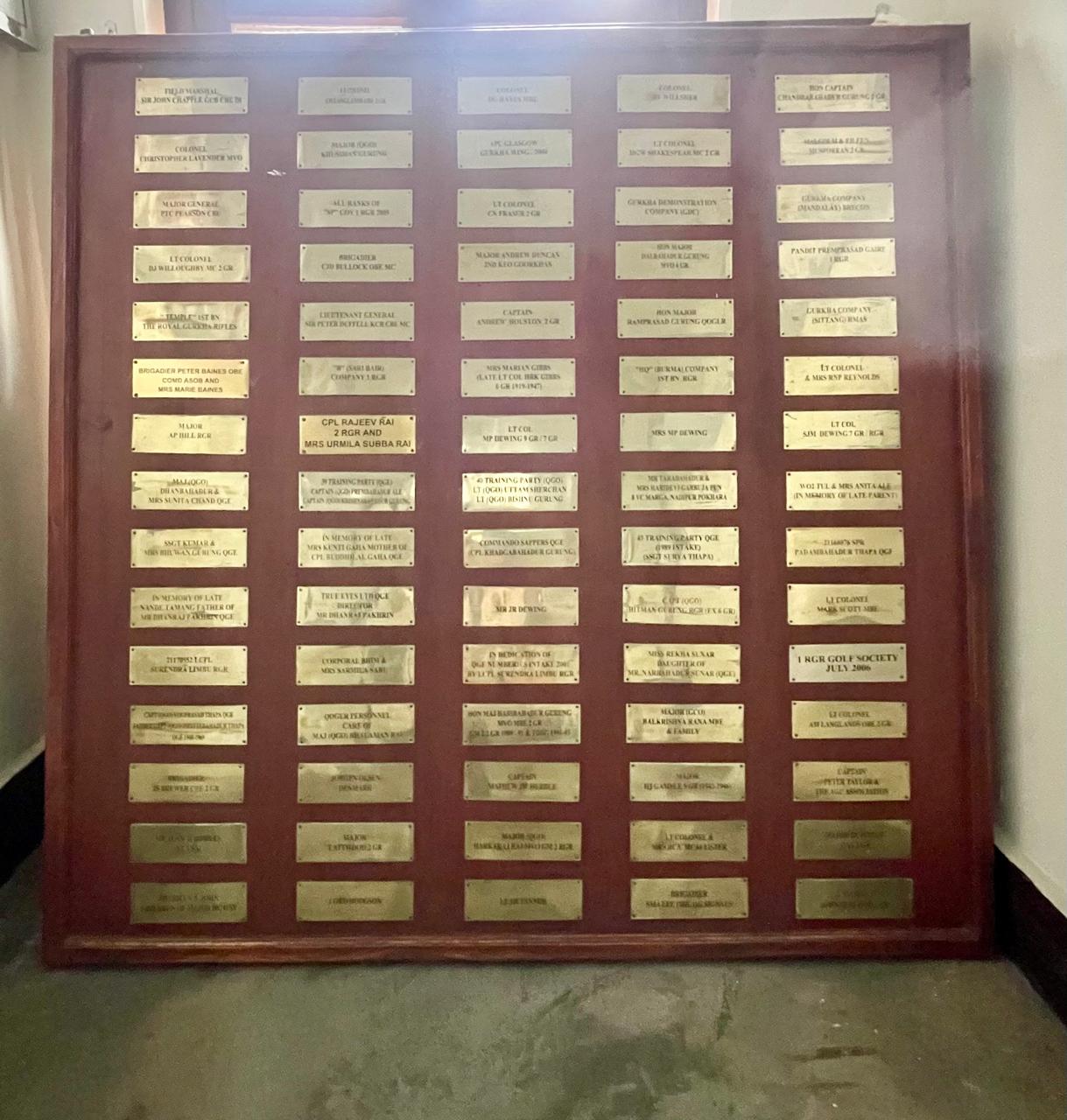 Gurkha Musuem Pokhara Donors